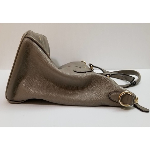 RARE Coach Mickie Gray Smooth Leather Satchel Purse Handbag Crossbody Bag 25032E - Picture 4 of 12